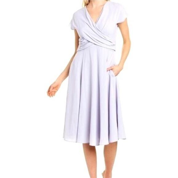 Gal Meets Glam Seraphina Midi Dress Short Sleeve Twist Bodice - Picture 2 of 4